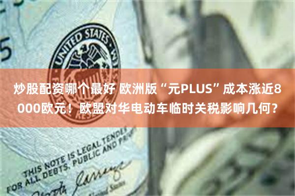 炒股配资哪个最好 欧洲版“元PLUS”成本涨近8000欧元！欧盟对华电动车临时关税影响几何？