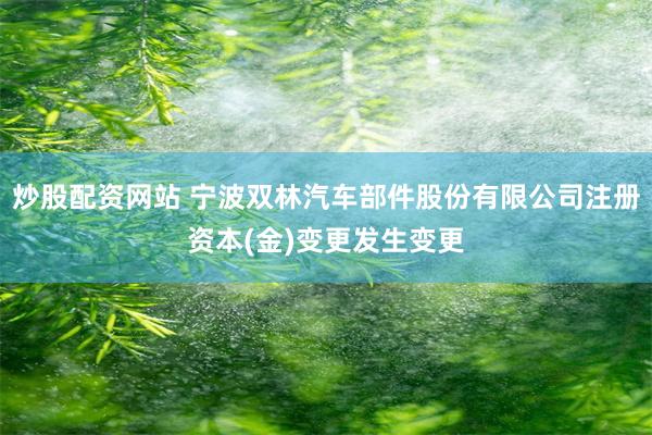 炒股配资网站 宁波双林汽车部件股份有限公司注册资本(金)变更发生变更