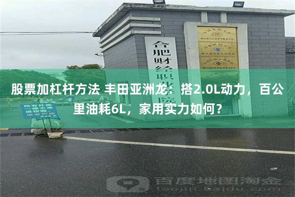 股票加杠杆方法 丰田亚洲龙：搭2.0L动力，百公里油耗6L，家用实力如何？